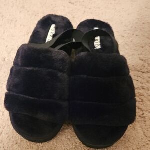 Torrid Black Fuzzy Slippers